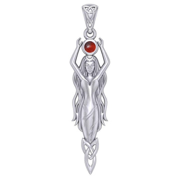 Goddess Brigid Silver pendant with Gem TPD5889 - Jewelry
